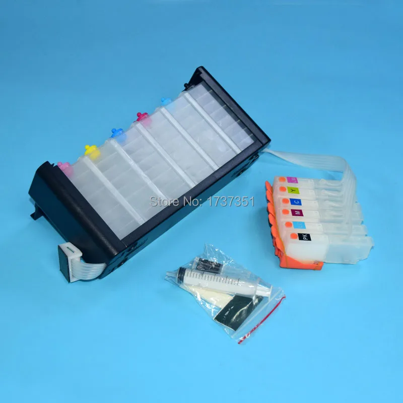 6 Color IC80 Continuous Ink System with Auto Reset Chip for Epson EP-977 EP-907 EP-807 EP-707 EP-777 Printer
