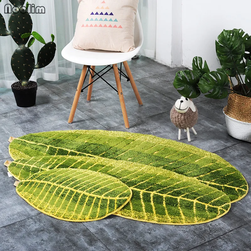 NOOLIM зеленые листья дизайн коврик ТПЭ коврик для ванной Коврик противоскользящий ковер для гостиной кухни ванной спальни коврики