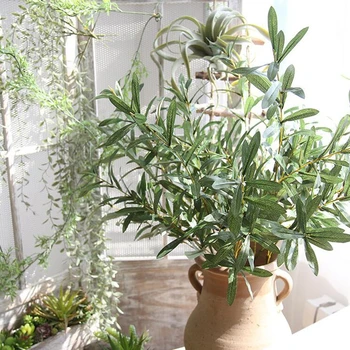 

1 Pc 103cm Artificial Plants Olive Tree Branches Leaf Home Decoration Accessories European Olive Leaves for Hotel and Wedding
