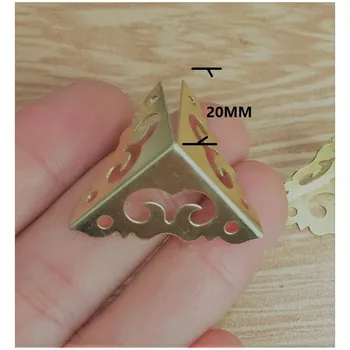 

20PCS Vintage Wooden Box Cloud Coners Iron Protectors Embellishment Findings Triangle Corners Antique Hollow Pattern 20mm