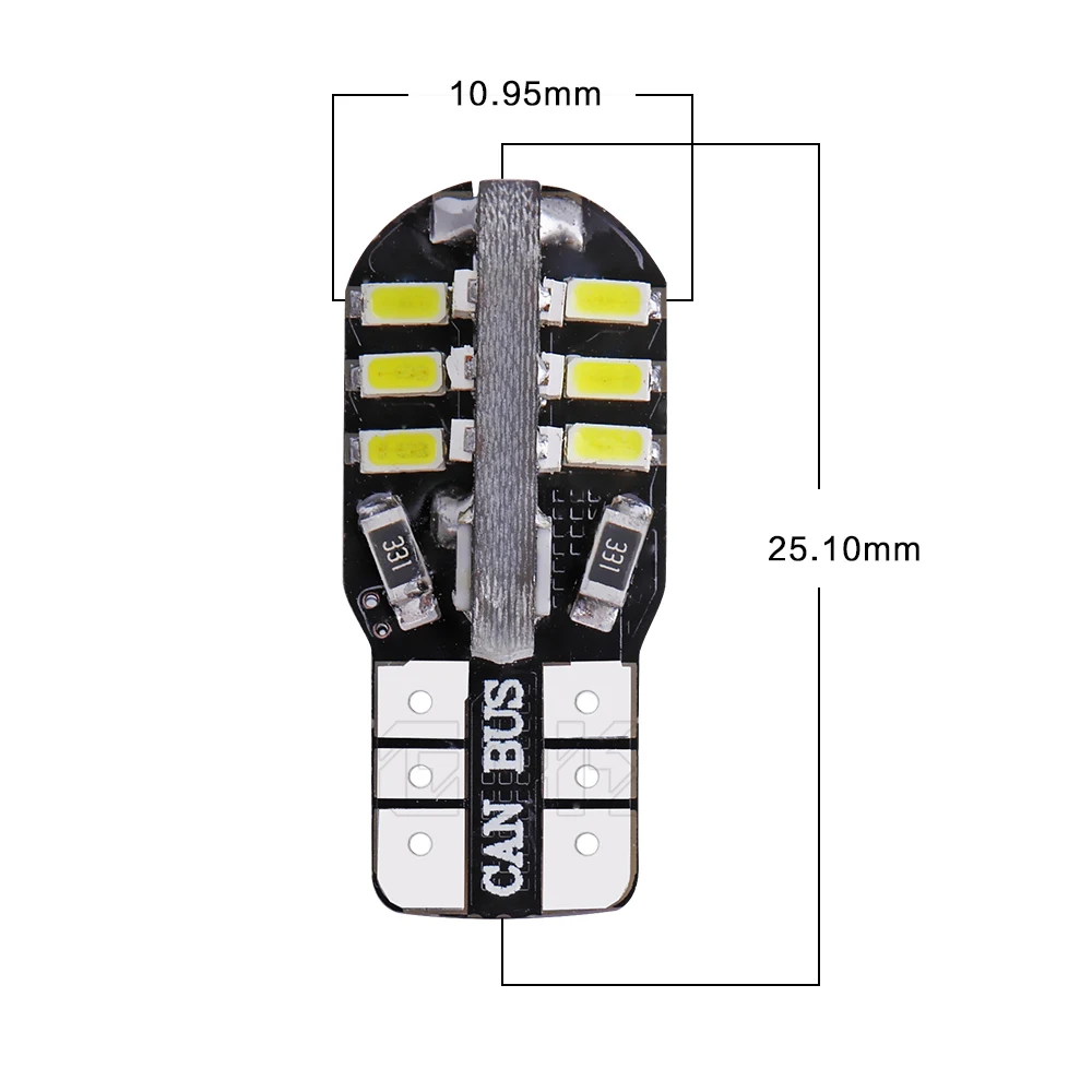 100 X T10 led canbus W5W T10 24smd 3014 led Canbus NO ERROR Авто t10 24led ламповый индикаторный светильник для парковки белый светильник