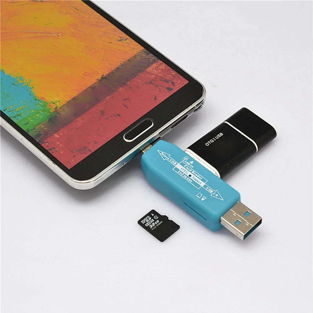 2 в 1 USB OTG кардридер Универсальный Micro USB OTG TF/SD кардридер телефон удлинитель адаптер ND998