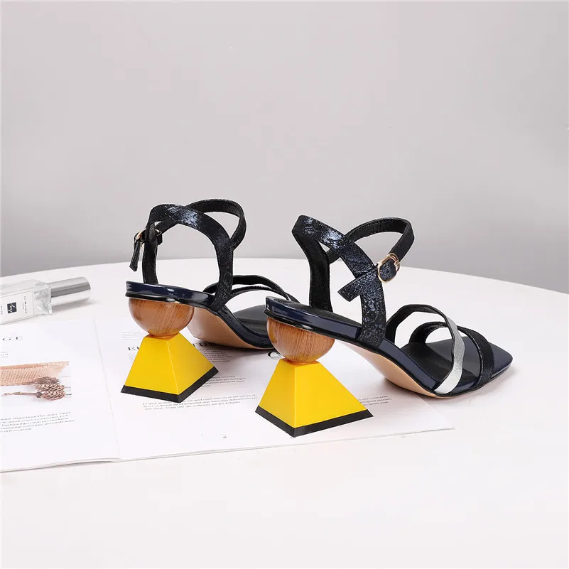FEDONAS/Модные женские босоножки из натуральной кожи наивысшего качества; обувь для ночного клуба; Летняя обувь; женские туфли-лодочки на необычном каблуке в римском стиле