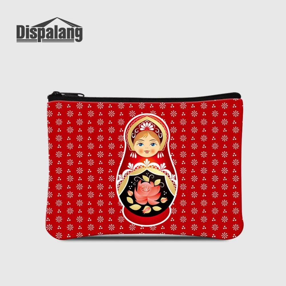 Russia Mascot Matryoshka Doll Printing Coin Purses For Women Mini