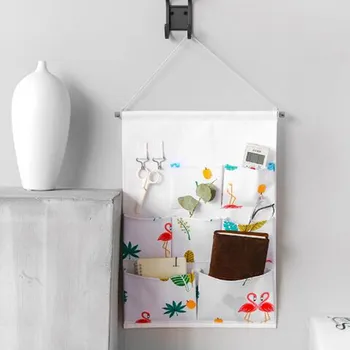 

7 Pockets Hanging Storage Bag Wall Mounted Hanging Organizer Sundries Jewelry Underwear Cosmetics Home Storage Organization
