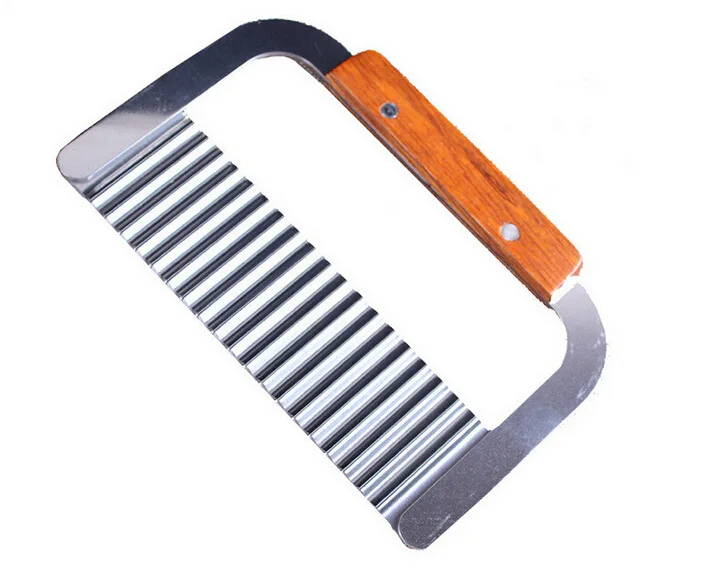 HMROVOOM Stainless steel potato wave knife potato chip cut flower knife creative corrugated kitchen tool