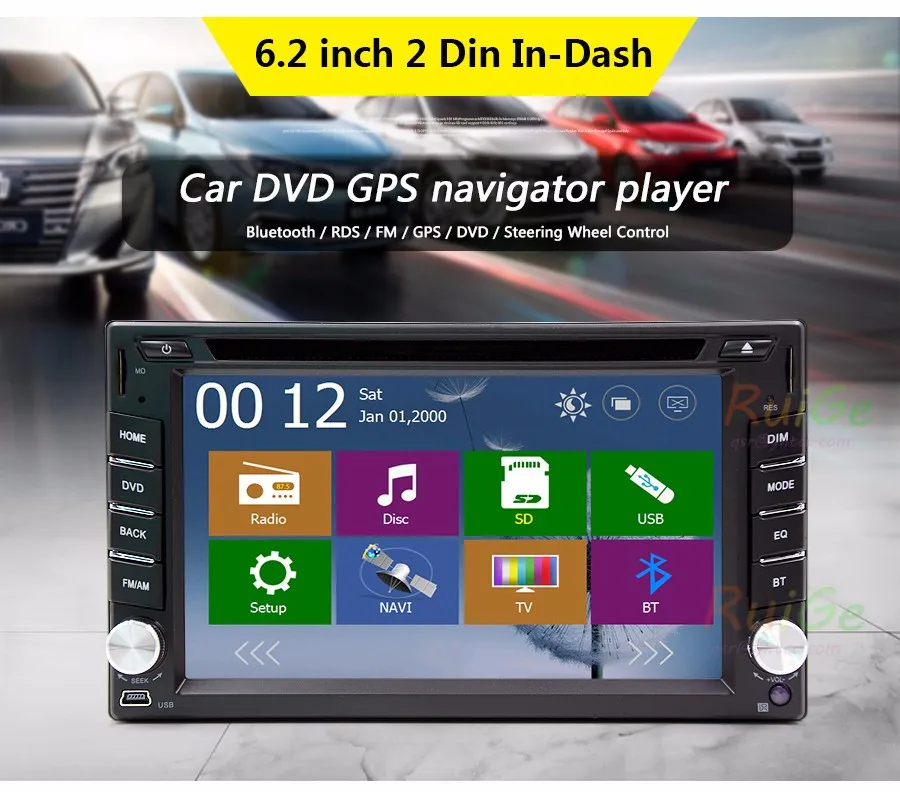 Cheap 2 din navi radio tape recorder gps navigation double din steering-wheel 2din radio car autoradio universale cassette player 13