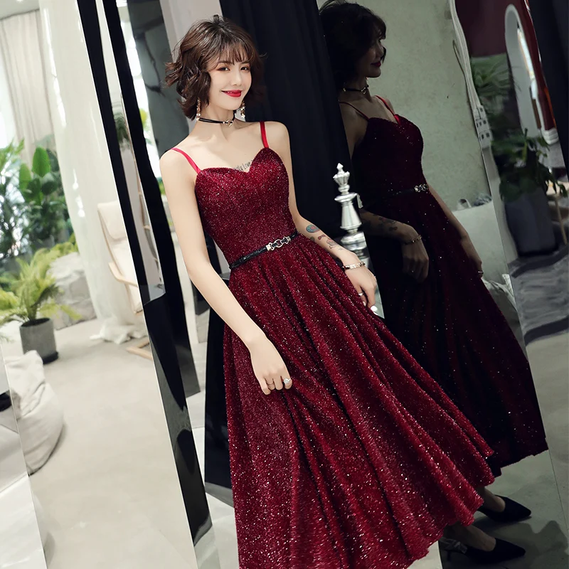 Вэй Инь 2020 Vestido De Festa Новый дизайн сексуальное формальное платье бордовое милое