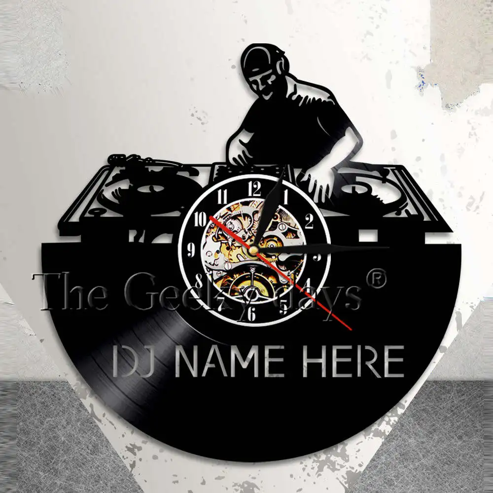 Custom Wall Clock Personalised DJ Wall Clock Made to Order DJ Vinyl