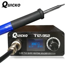 QUICKO STC T12 OLED цифровая паяльная станция T12 с 9501 ручкой ПАЯЛЬНЫЕ НАКОНЕЧНИКИ 108 ВТ большая мощность для HAKKO бессвинцовые железные наконечники