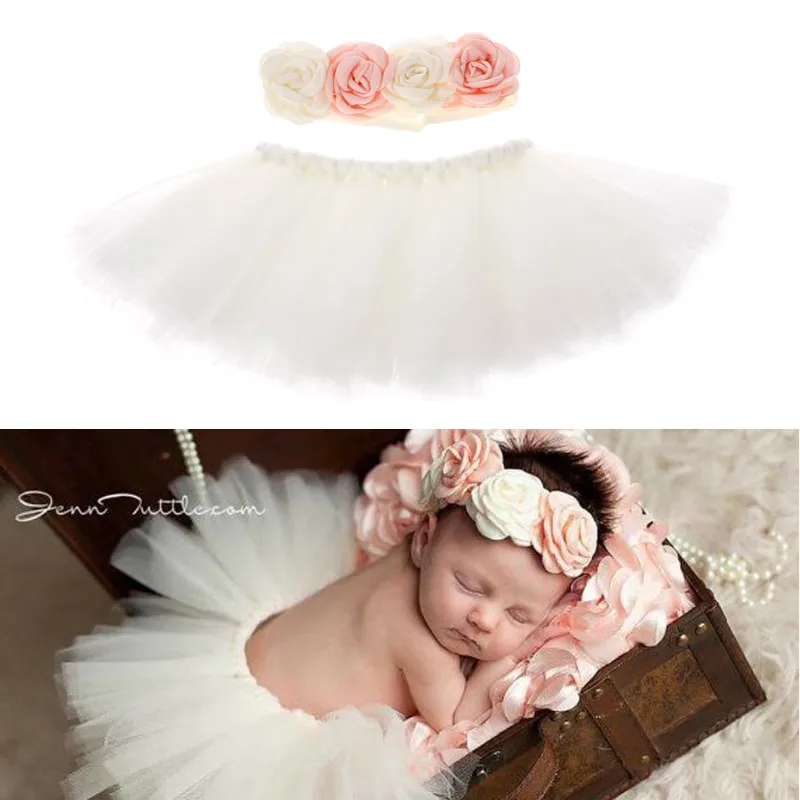 

Hot Newborn Photography Props Infant Costume Outfit Princess Baby Tutu Skirt Headband Baby Photography Prop