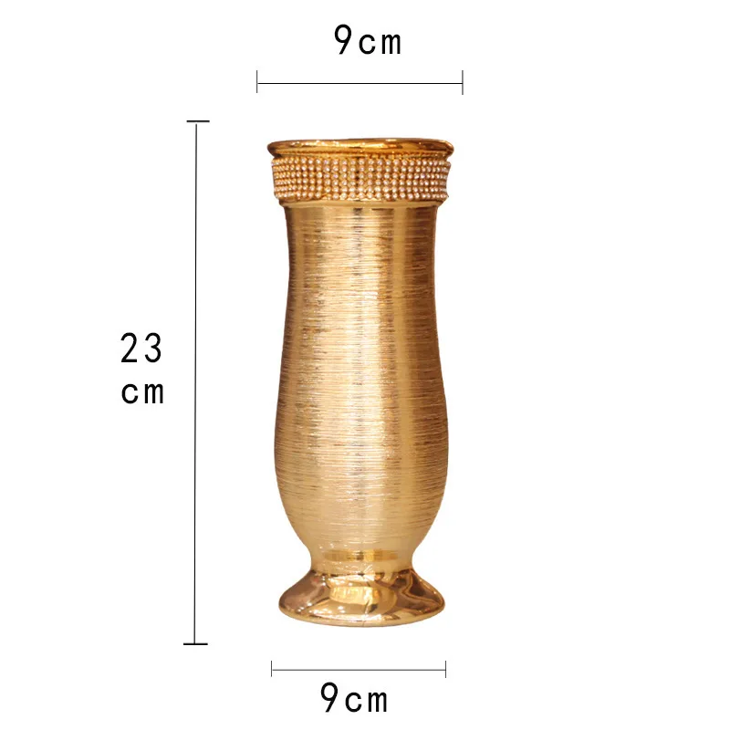 Позолоченная керамическая ваза для гостиной и сада, цветочный горшок, украшение комнаты, аксессуары для украшения дома - Цвет: F