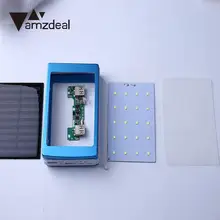 AMZDEAL внешний светодиодный инструмент, портативный двойной usb порт, солнечная панель, зарядное устройство, чехол, набор для самостоятельной сборки
