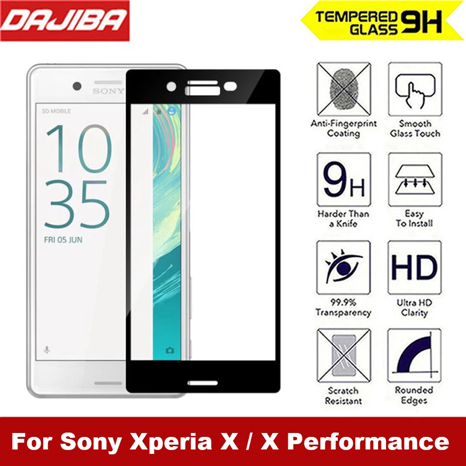 9H полное покрытие 2.5D Закаленное стекло для Sony Xperia X Производительность