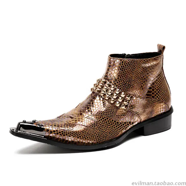 snakeskin steel toe boots