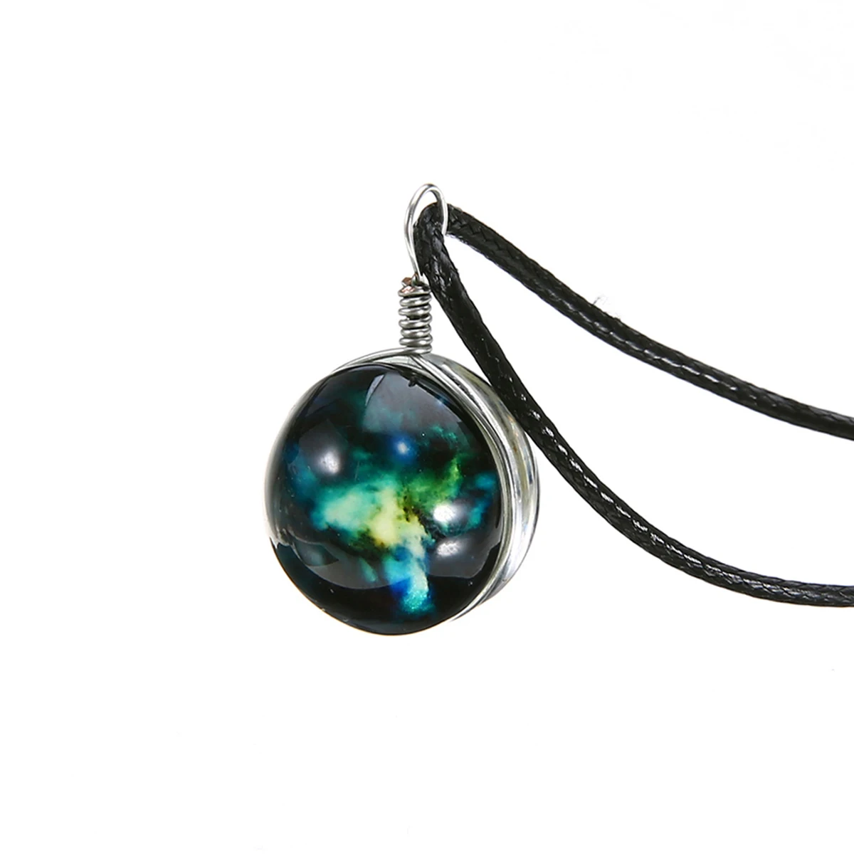 10Style Unisex Dreamy Glass Ball Necklace Shellhard Nebula Space Star Universe Galaxy Pattern Pendant Necklace Femme Jewelry