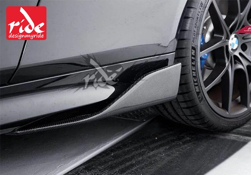 Подходит для феррари F12berlinetta автомобиля Универсальный углеродного волокна сторона юбки бампера 2-купе сторона юбки разветвители 57 см E-Стиль
