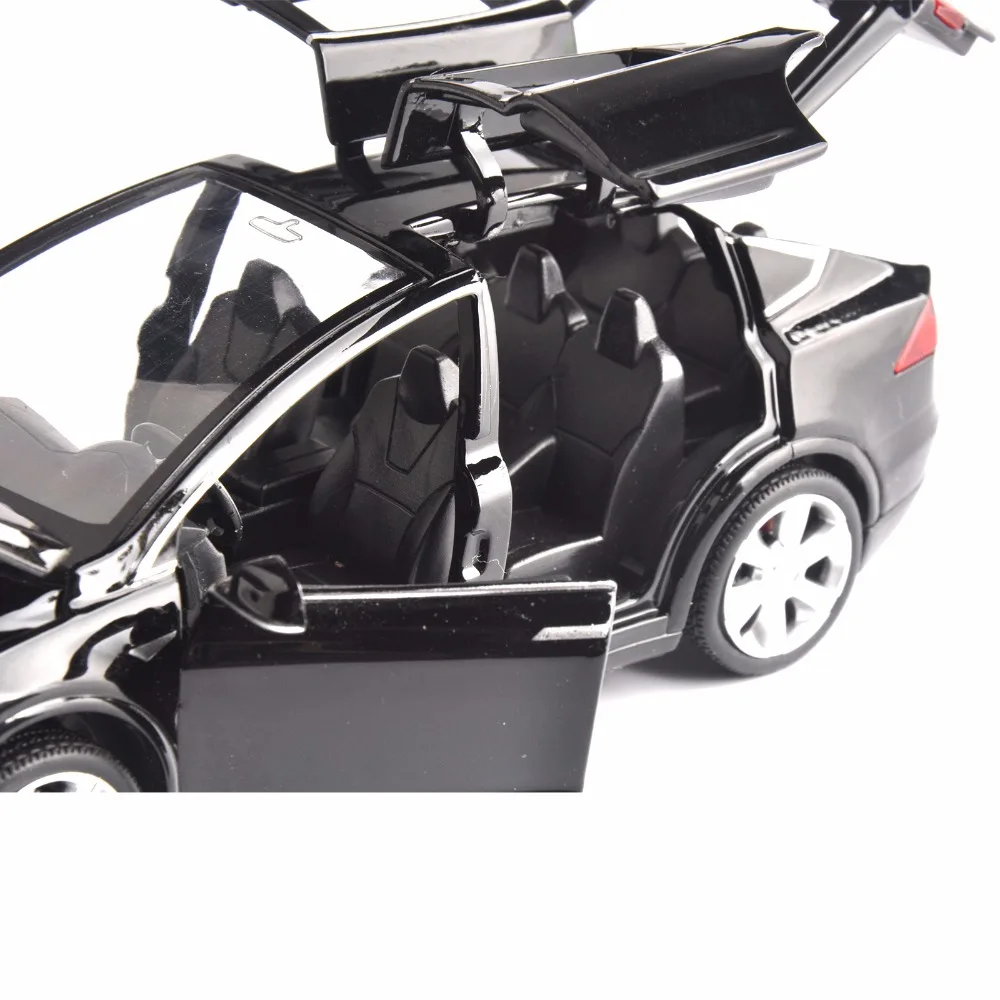 1:32 масштабная модель автомобиля X90 Tesla синий сплав литья под давлением модель автомобиля W звук и светильник Вытяните назад Модель автомобиля игрушки машинки детские игрушки коллекция