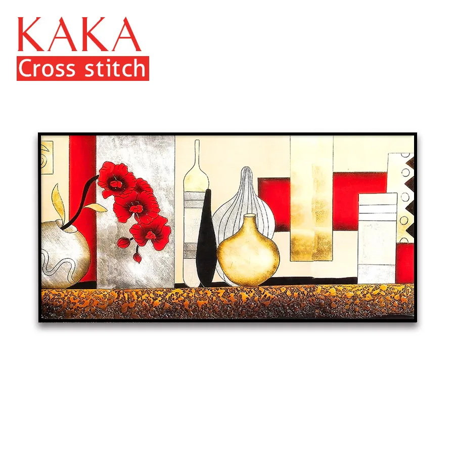 

Cross stitch kits,Embroidery needlework sets with printed pattern,11CT-canvas for Home Decor Painting,Flowers Full NCKF104