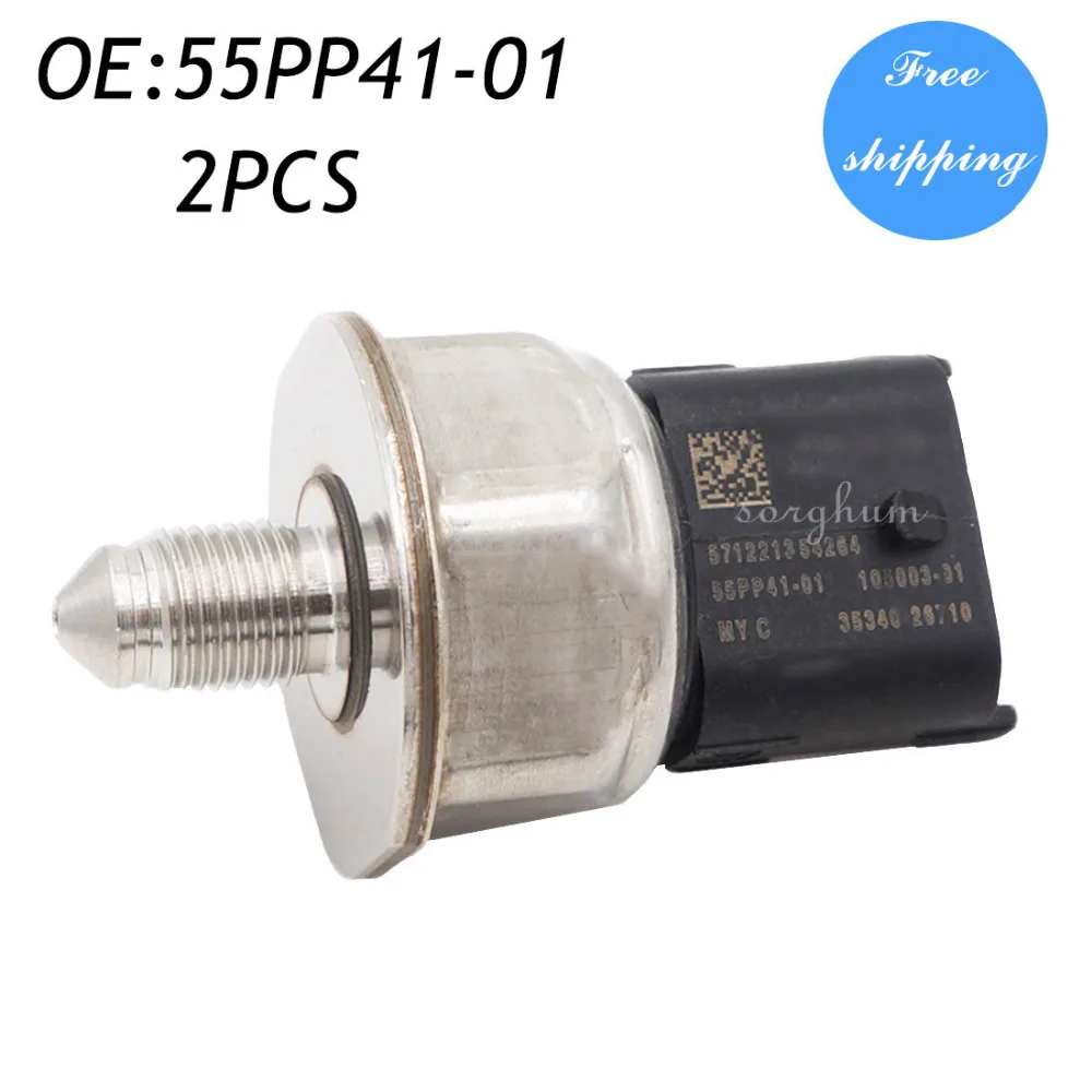 2PCS 55PP41 01 Fuel Rail Pressure Sensor For Hyundai Sonata 2.0L Kia