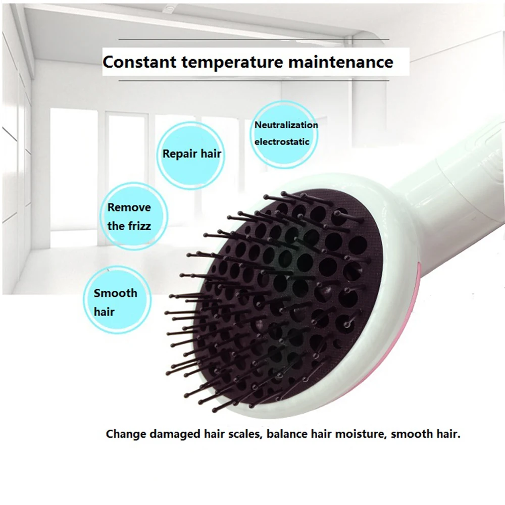 Вентилятор фен с расческой для волос дома Применение стайлер для волос фен с расческой для волос Расческа ионной влажные волосы