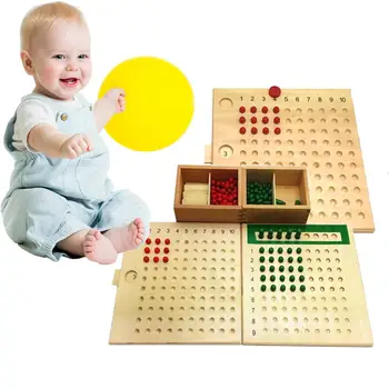 

Montessori Multiplication Division Mathematics Wooden Board Kids Early Educational Preschool Baby Training Math Toy