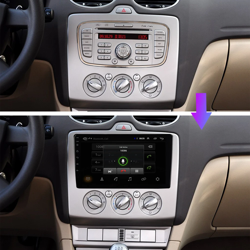 Best EKIY Car Multimedia Video Player GPS Navigation Android Autoradio For Ford Focus 2 3 Mk2 Mk3 Head Unit 1G+16G with 4G Modem 2