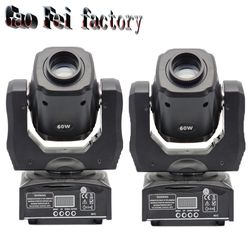 

2 Pcs Mini Spot 60W LED Moving Head Light With Gobos High Brightness DMX512 DMX 11 Channels Professional Led Stage Light