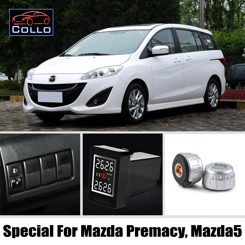 Авто TPMS для Mazda 5 система мониторинга давления в шинах внешние датчики встроенная