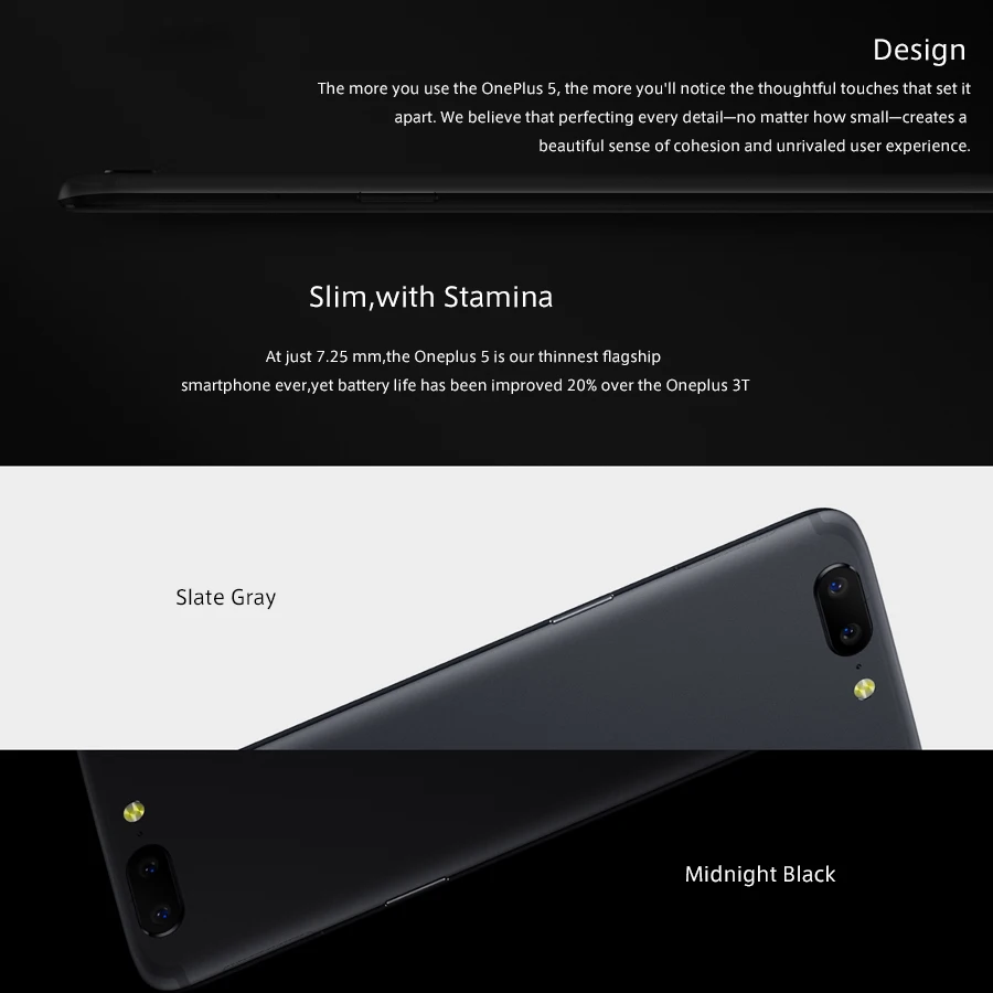 Original nuevo Oneplus 5 6GB RAM 64 GB ROM Snapdragon 835 Octa Core Android Dash carga Reconocimiento de huellas dactilares uno más teléfono móvil Original nuevo Oneplus 5 6GB RAM 64 GB ROM Snapdragon 835 Octa Core Android Dash carga Reconocimiento de huellas dactilares uno más teléfono móvil