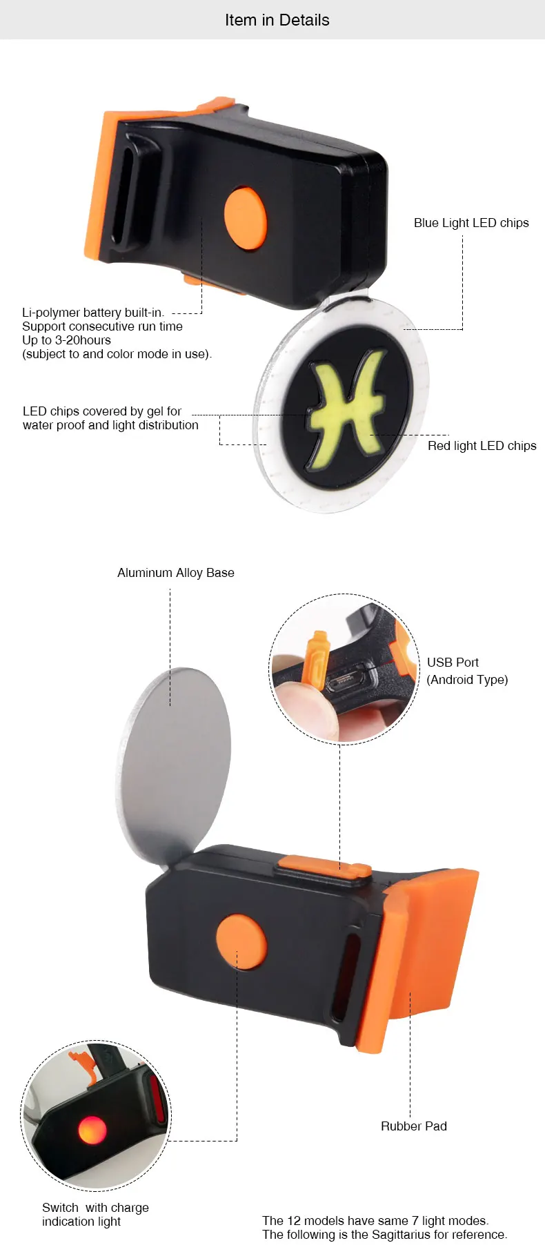 Excellent Deemount New Bicycle Tail Light Astrology Zodiac Sign Visual Warning Lamp USB Charge COB LED 7 Modes Mode Memory Blue Red Light 2 Excellent Deemount New Bicycle Tail Light Astrology Zodiac Sign Visual Warning Lamp USB Charge COB LED 7 Modes Mode Memory Blue Red Light 2