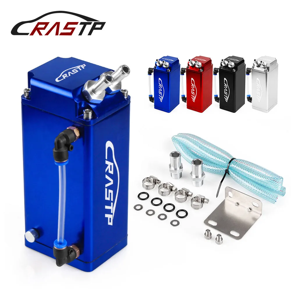 

RASTP - Universal Aluminum 10mm Engine Square Shape Oil Catch Can Tank Reservoir 500ml RS-OCC018