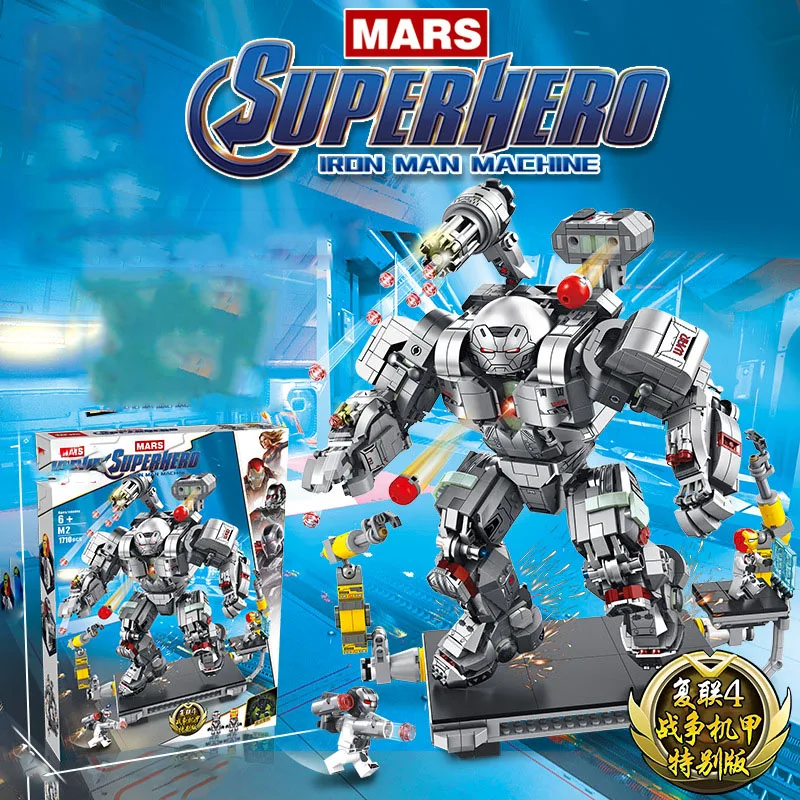 Günstige 1710 Pcs Neue ankunft Marvel Avengers Super Heroes Super Große Größe limited edition Krieg maschine krieger Bausteine Spielzeug Geschenke