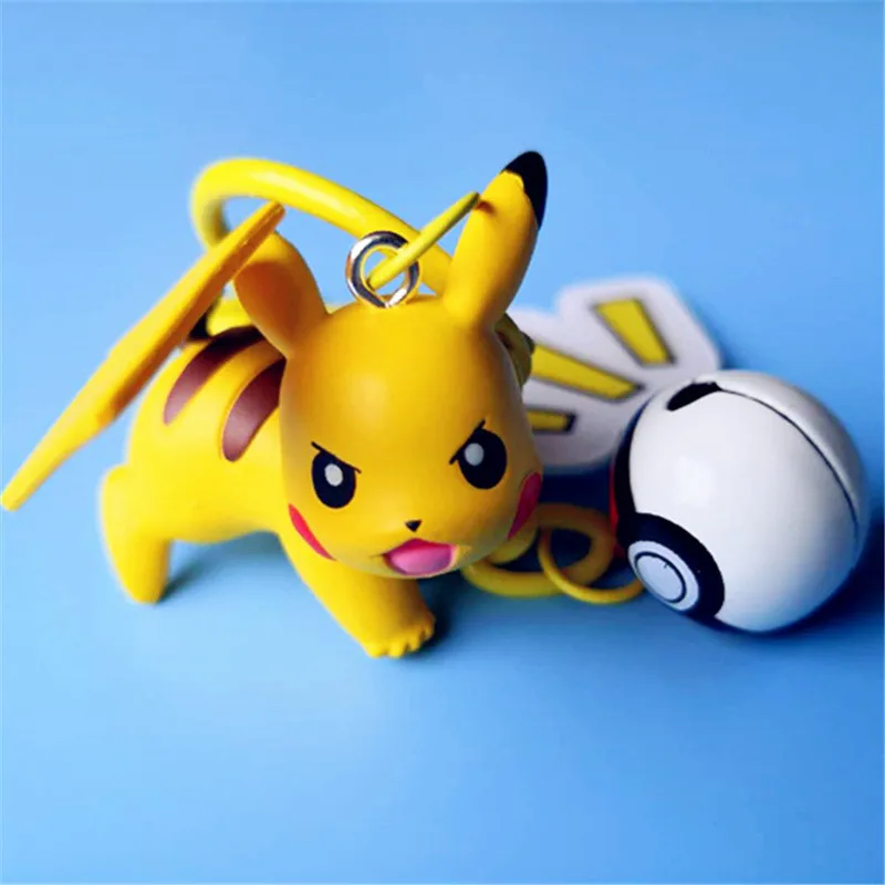 

Pocket Monsters Cute Anime Keychain Pokemon KeyChain Elf ball Pikachu Key chain Car Keychain Ring Bag Key Rings Holder Pendant