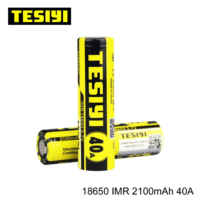 2 шт./лот TESIYI 18650 батарея 2100 мАч 40A 3 7 В подходит для Joyetech Kanger Smok Aspire электронная