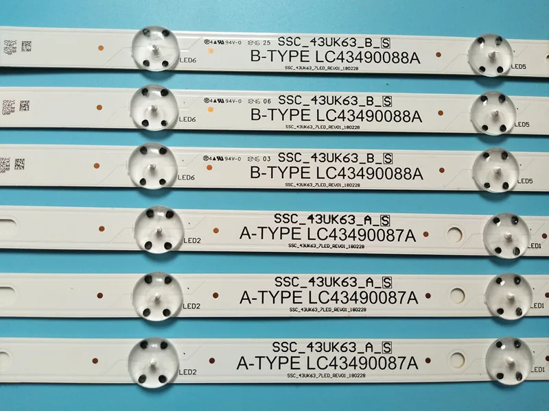 New 10set=60 PCS LED backlight strip for LG 43UJ6300 43UK6300PUE LC43490087A LC43490088A LC43490077A LC43490078A SSC_43UJ63_A | Компьютеры