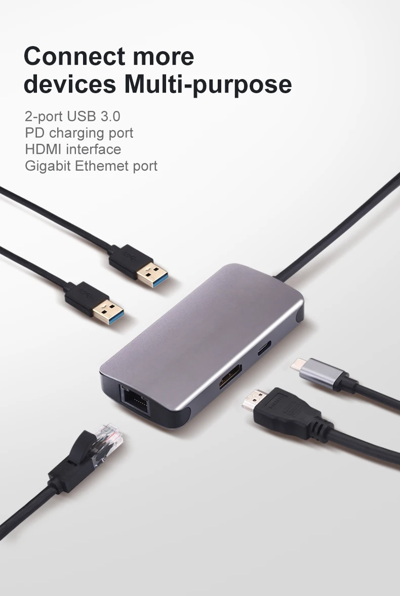 OFCCOM док-станция с usb-gортом все-в-одном USB C конвертер в HDMI VGA RJ45 PD адаптер для MacBook samsung Galaxy S10/S9 Тип C концентратор