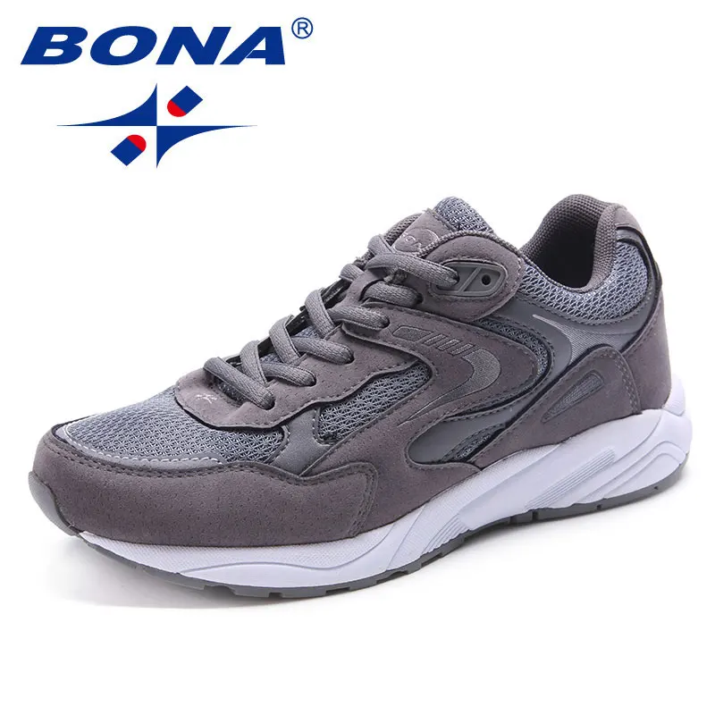 BONA/Новое поступление; классические стильные женские кроссовки для бега; женская спортивная обувь на шнуровке; мягкие кроссовки для бега; - Цвет: GRAY