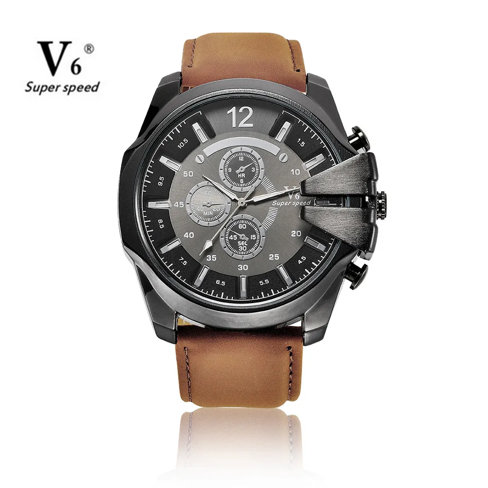

Men Sports Watch Cowboy V6 Watches Male Quartz-Watch Analog Casual Fashion Military Leather Wrist Watch relogio masculino clock