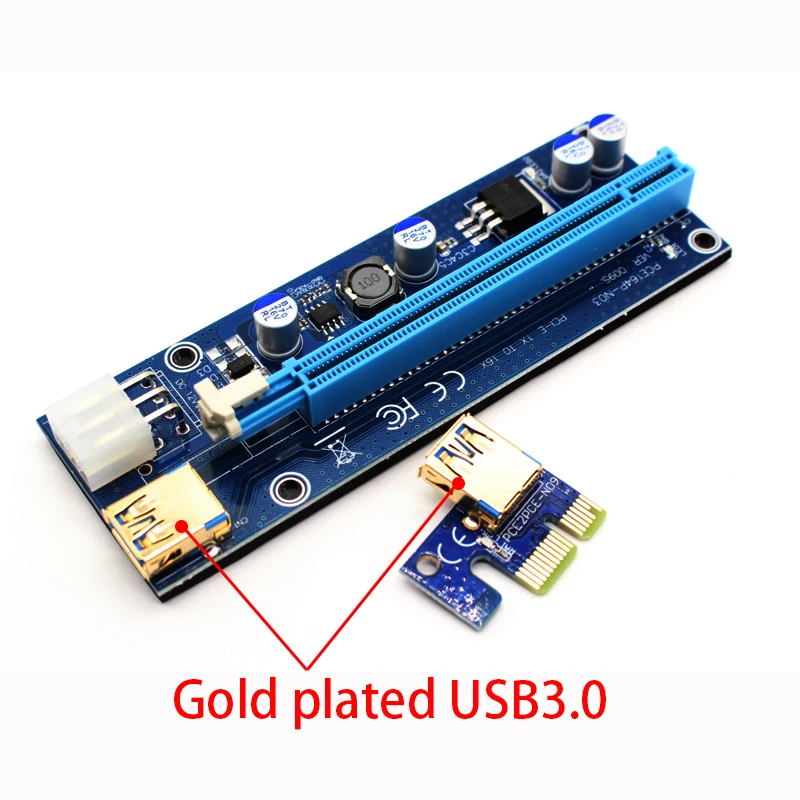 009S PCIE RISER 6PIN 16X for BTC mining with LED USB Gold Port-6 (6)