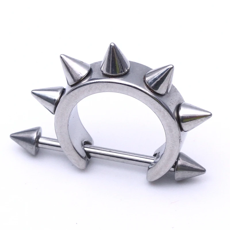 

ZLDYOU 1PCS Black Silver Piercing Lobe Earring Ear Nail Wholesale Fashion Body Piercing Jewelry Tragus Ring Nipple Rings