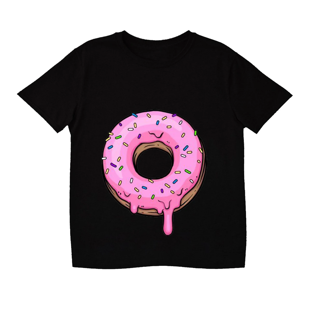 ZSIIBO/детская футболка для девочек и мальчиков, одежда для малышей, костюм летняя женская и мужская футболка с пиццей, Детская рубашка с принтом из мультфильма Harajuku - Цвет: Hei05