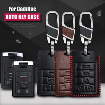 

Fashion Car Shell Leather Key Case Cover KeyChain For Cadillac SRX XTS SLS CTS ATS Accessories Wallet Coolcarkey