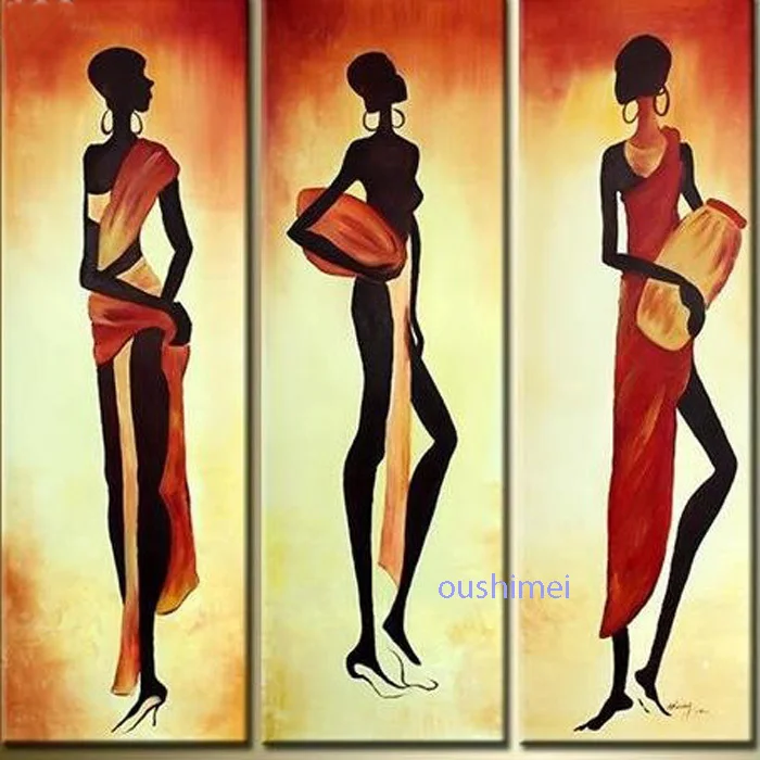 

Wall Artwork Indian Style Abstract Oil Painting on Canvas 100% Hand-painted Wall Artwork Indian Sexy Black Women Hang Pictures