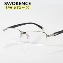 SWOKENCE Upscale Anti Fatigue Reading Glasses Women Men Slim Aspheric Hard Resin Lens TR90 Frame Presbyopic Eyewear G111