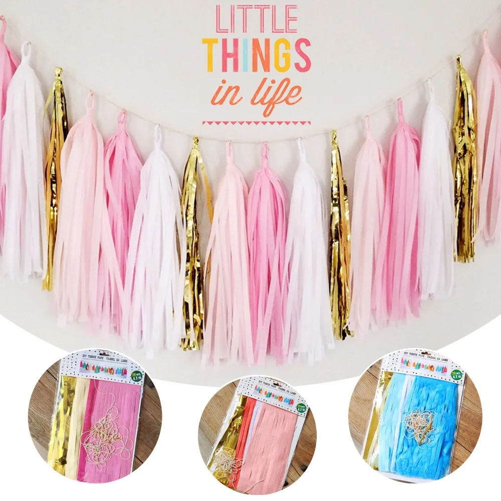 4M Tissue Paper Tassels Garland Fringe Bunting Backdrop Wedding