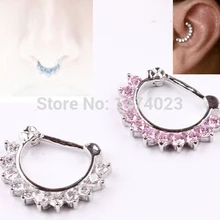 Hot Unique Zircon Aztec Septum Clicker Nose Ring Stud Nose Piercing Stud body jewelry