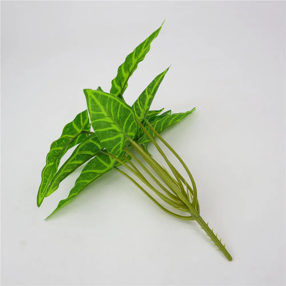 Artificial Plant Grass Imitation Taro Leaf Green Foliage Home Party Decor #1