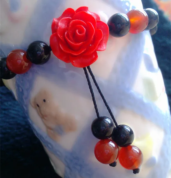 charm accessory manual China style jewelry Anklets agate beads Anklets Anklet blossoming roses