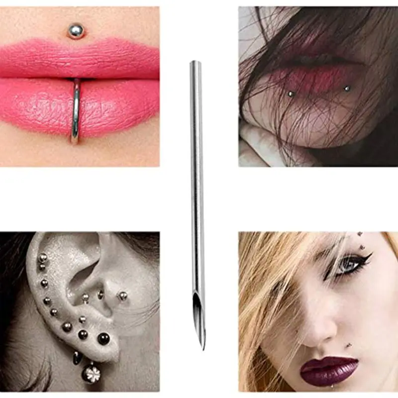 Disposable Ear Nose Piercing Needles Medical Steel E.O. Gas Sterilized Individual Package 12G 14G 16G 18G 20G Body Tool